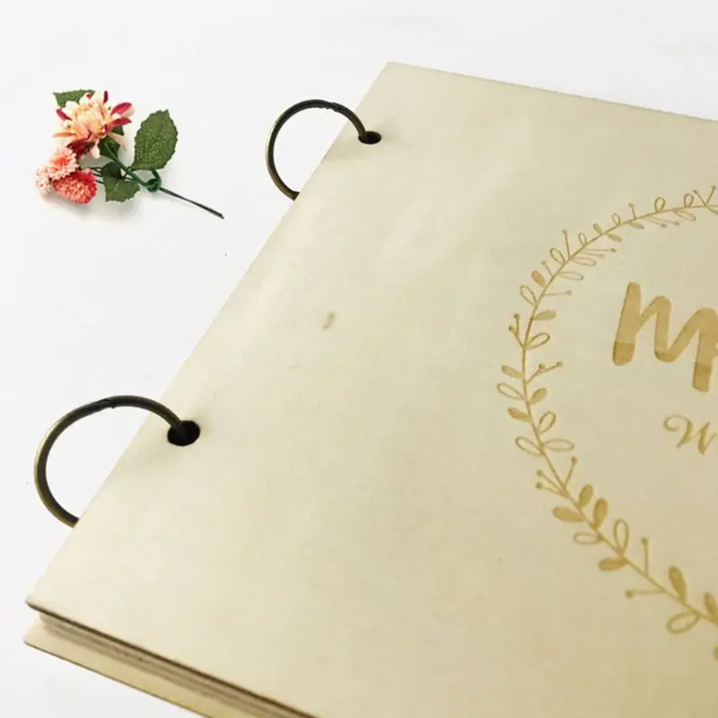 Mr& Mrs деревянная гостевая книга для свадьбы Гостевая книга персонализированный деревенский фотоальбом с памятью юбилейные подарки