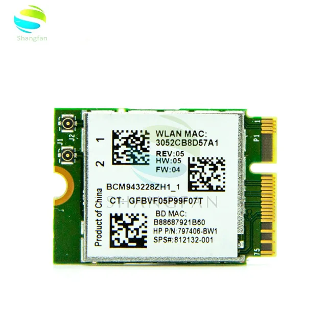Горячая Распродажа BCM943228ZH1_1 BCM943228Z WI FI Беспроводной N BT Bluetooth 4 0 NGFF 300 Мбит/с WLAN Card