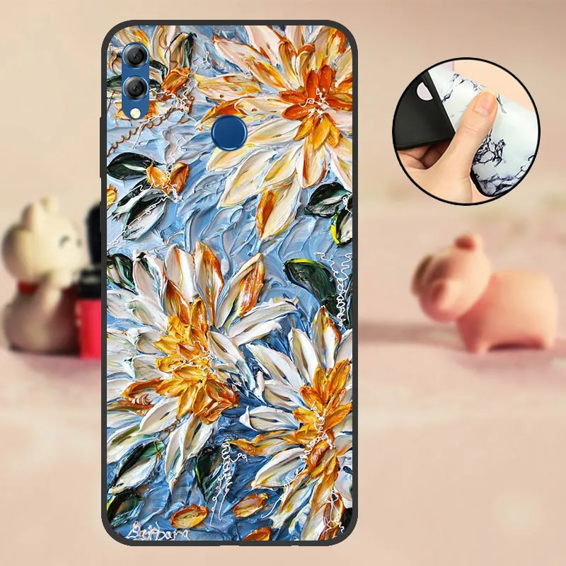 AYHJV Чехол для huawei Honor 8X черный мягкий Силиконовый ТПУ чехол из ТПУ чехол для huawei Honor 8X бампер с милым рисунком черный чехол - Цвет: AYHJV