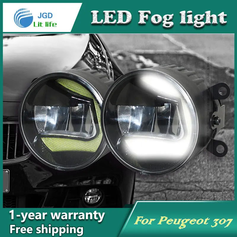 Супер-белые светодиодсветодиодный дневные ходовые огни чехол для Peugeot 307 Drl Light Bar