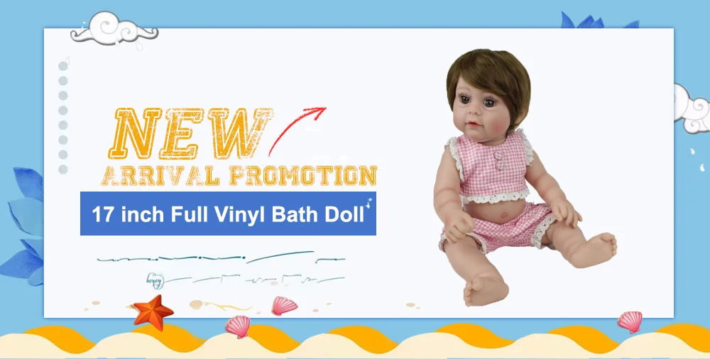 Reborn Baby Doll Розовая Принцесса Девочка полностью виниловая 17 дюймов NPK Реалистичная силиконовая кукла для детей