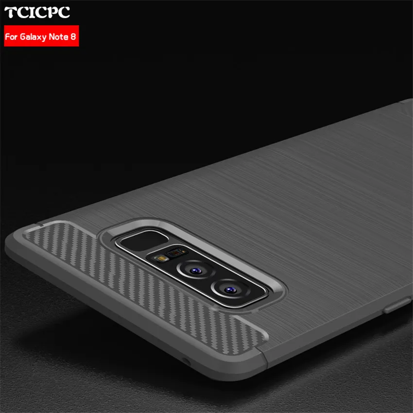 Tcicpc чехол для samsung Galaxy Note 8 силиконовый Utral тонкий карбоновый Матовый Мягкий ТПУ