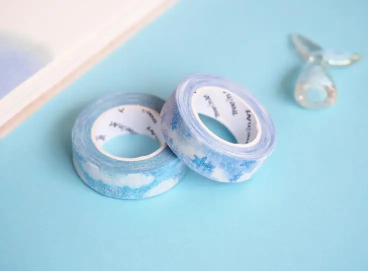 1 шт. Kawaii 1,5 см Мерцающая звезда завод васи клейкая лента DIY Скрапбукинг наклейка этикетка Маскировочные ленты канцелярские принадлежности