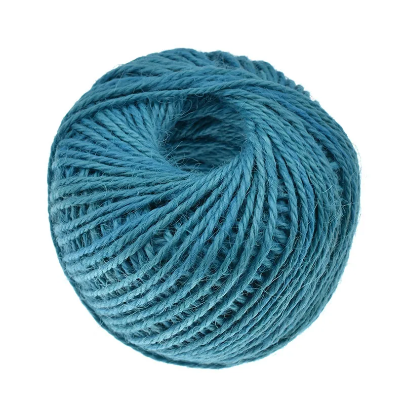 C6 KOKNIT 100 м/рулон цветная пеньковая веревка из мешковины натуральный джутовый шпагат из мешковины 2 мм 3 акции упаковка для свадебного подарка - Цвет: C6