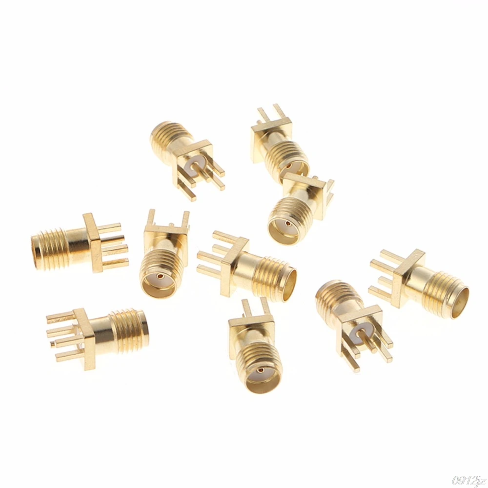 10 Pcs SMA Female Jack Solder Edge 1.6mm Space PCB Mount Straight RF Connector C90A New Drop ship | Обустройство дома