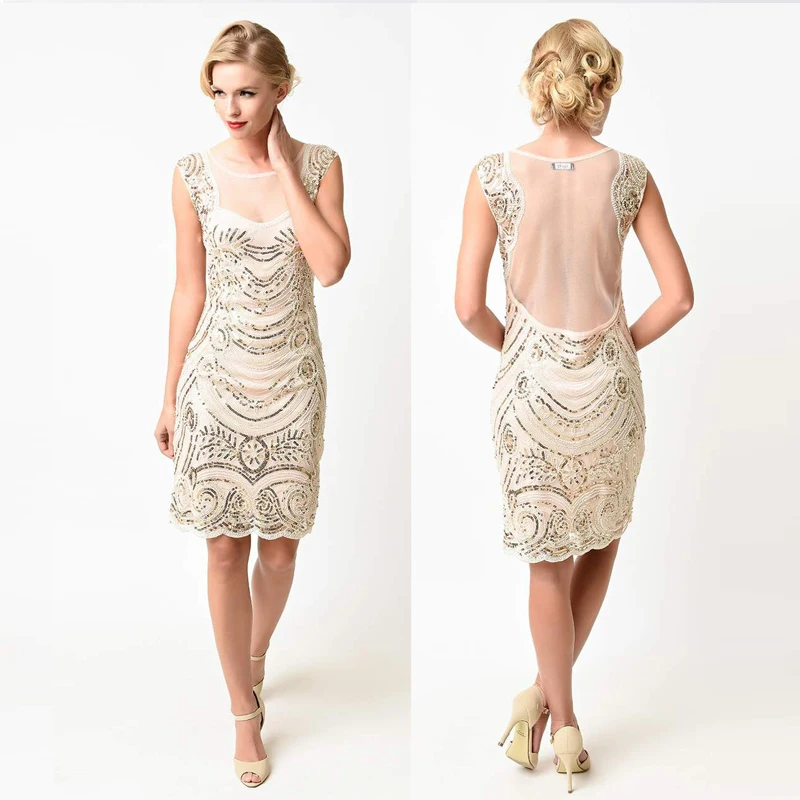 великий гэтсби Гэтсби платье расшитое блестками вышивка Хлопушка S 1920 Великий