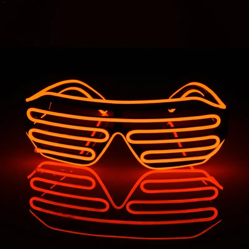 Red Специальный светильник затвора EL Wire Eye-wear очки светящиеся оттенки праздничные для вечерние неоновые светодиодные полосы светильник на батарейках - Цвет: Red