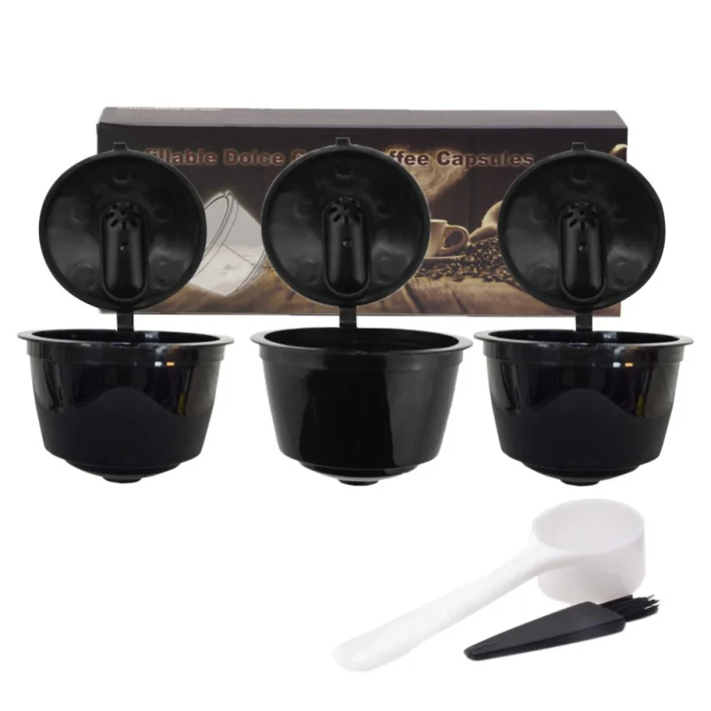 3 шт./компл. многоразовые Nescafe Dolce Gusto Кофе фильтр для кофе чашки многоразового шапки с ложка-кисточка фильтры Pod мягкий вкус