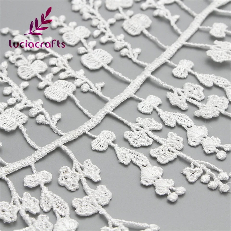 Lucia crafts 1 год/лот 13 см белые кисточки вышитые кружева ткань отделка ленты DIY Швейные материалы ручной работы для поделок N0509