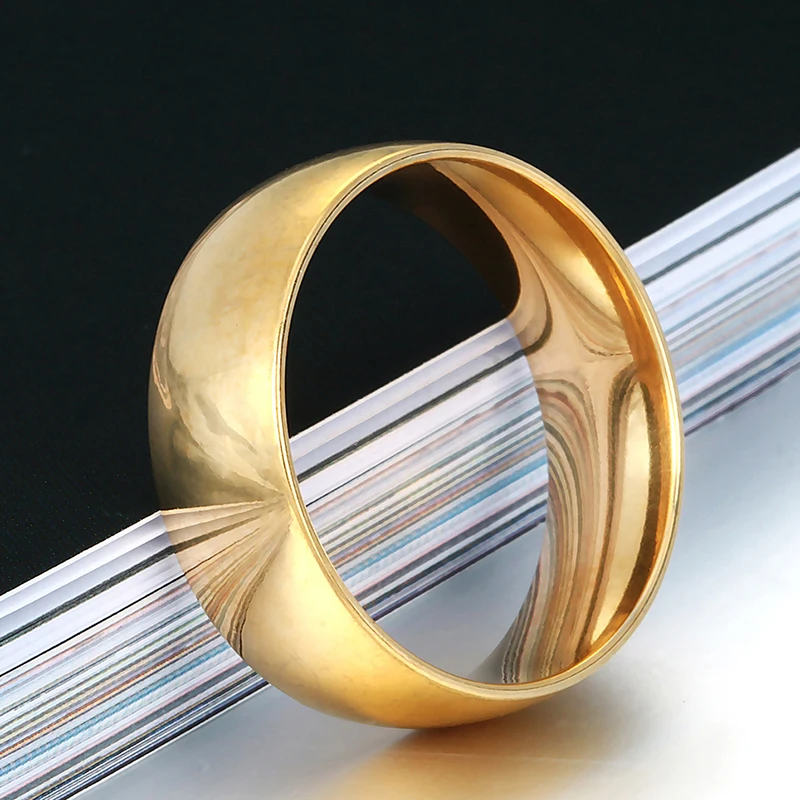 Высокое качество панк Рок гладкое кольцо миди золото/сталь нержавеющая сталь для