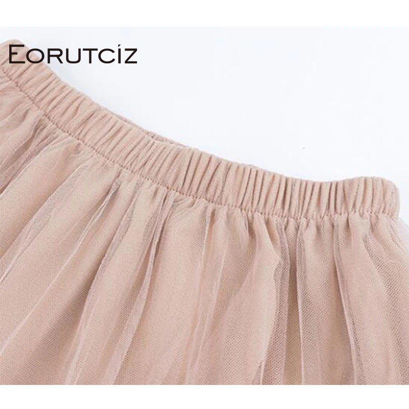 Женская длинная юбка пачка EORUTCIZ черная эластичная плиссированная макси из тюля с