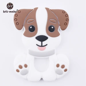 Прорезыватель для зубов с изображением собаки из пищевого силикона, 1 шт.