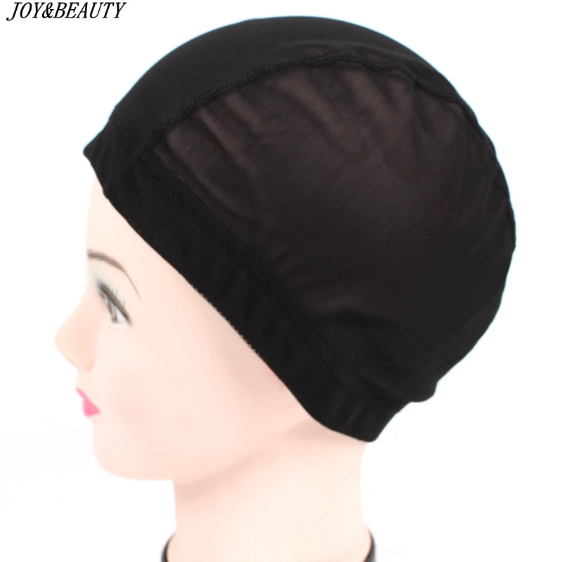 JOY& BEAUTY 1 шт., спандексовая купольная Кепка для изготовления парика, качественная, стрейчевая, без клея, для плетения волос, сетчатая, эластичная, сетчатая, купольная Кепка, черный, размеры s, m, l
