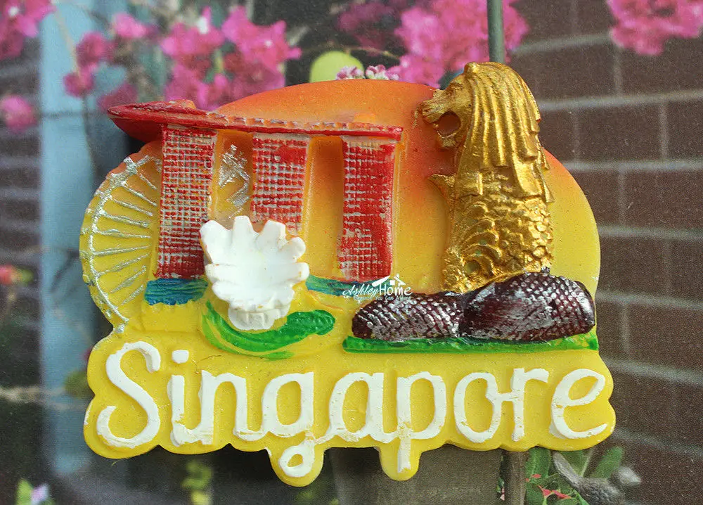 Сингапур Merlion туристический сувенир для путешествий 3D декоративный магнит