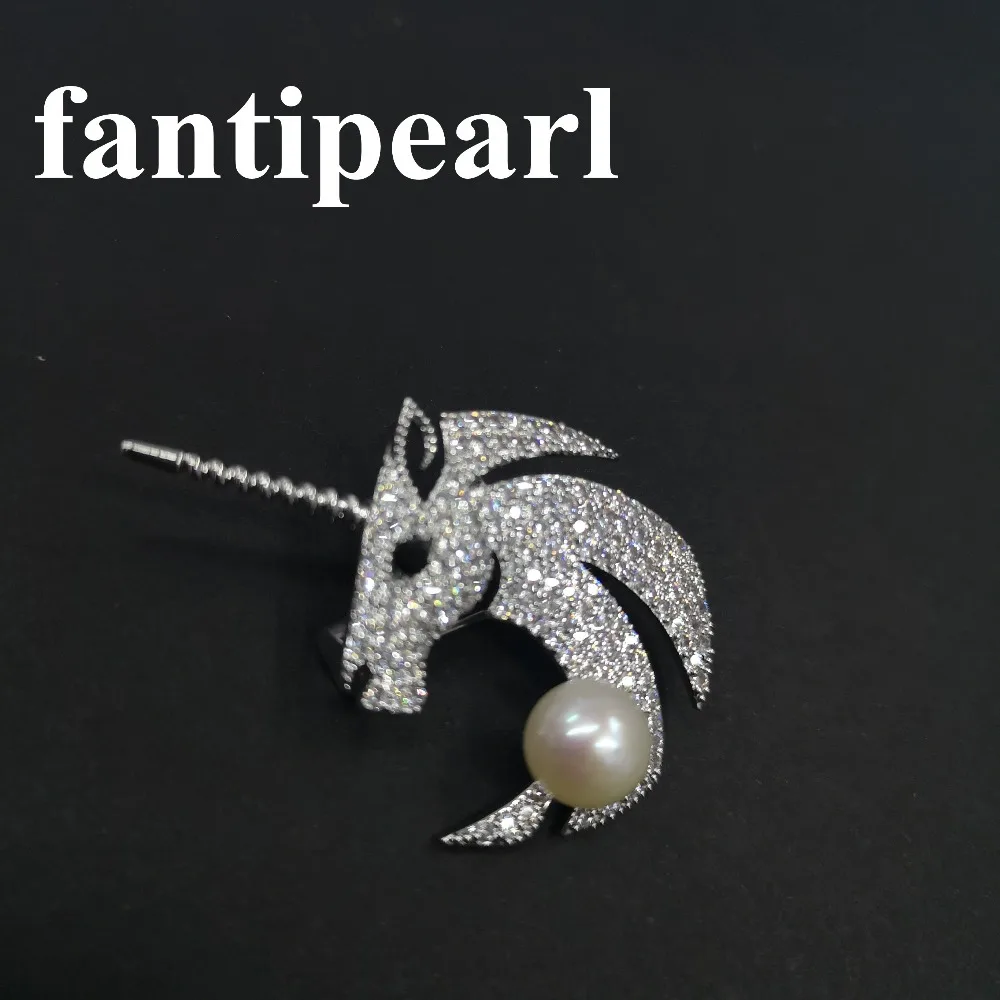 Cute pearl unicorn Brooches Rhinestone Enamel Crastal Jewelry Men Women's Corsage Clips For Suit Scarf Dress | Украшения и