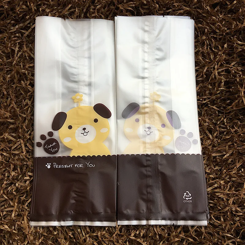 (50 шт./лот) только пакеты желтая сумка для печенья собак упаковка конфет и тортов