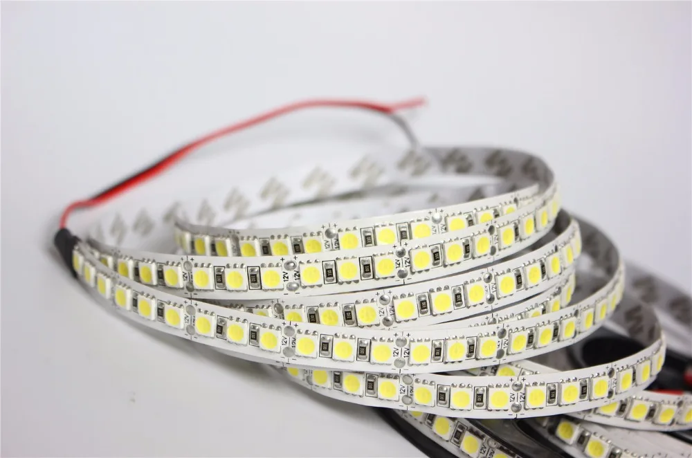 5 м/лот 10 мм PCB Однорядная 5050 SMD 600 Светодиодная лента DC12V неводонепроницаемый