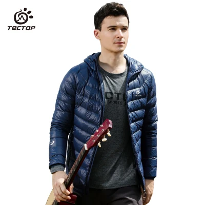 Men Cobalt Blue Зимний уличный супер светильник, пуховик для мужчин, однотонный цвет, с капюшоном, ультра-светильник, пальто, ветронепроницаемая теплая верхняя одежда, тонкая Лыжная походная куртка - Цвет: Men Cobalt Blue