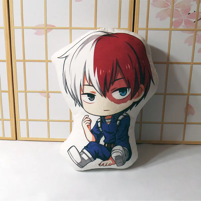 A My Hero Academy Подушка Игрушка Аниме izku Bakugou Todoroki OCHACO Tsuyu короткая плюшевая кукла Двусторонняя Наволочка 50 см - Цвет: A
