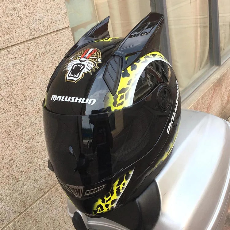 Для Malushun moto rcycle шлем Мужской анфас шлем женский рога животных шлем Высокое качество Мото шлем