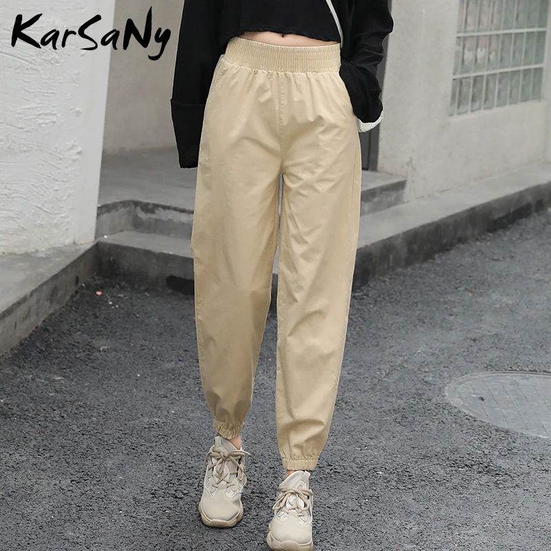 KarSaNy/мешковатые брюки карго для женщин Pantalon Femme широкие белые женские Cargo