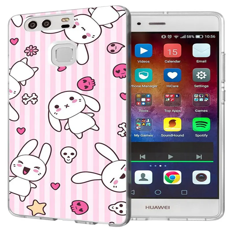 TPU чехол для Huawei P10 Lite P9Lite P8 2016 2017 Y5 II 2 Y5ii/Y6ii цветной мягкий с кроликом Fundas A194 |