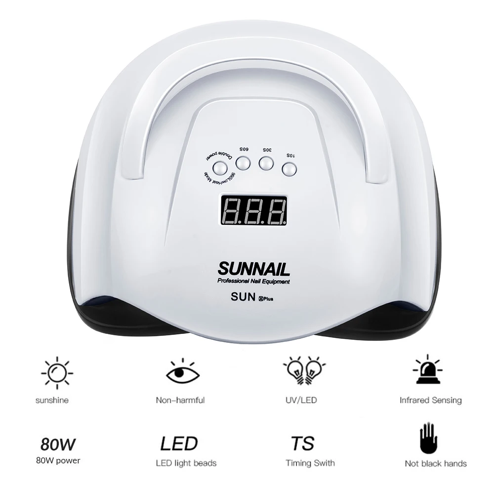 80 Вт Светодиодный светильник для ногтей УФ лампа отверждения Гель лак Сушилка
