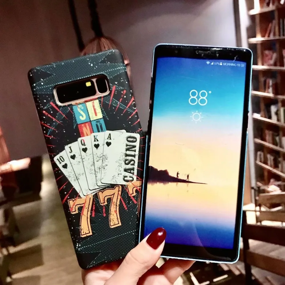 Световой River island покер казино жесткий чехол для телефона samsung Galaxy S9 S8 плюс