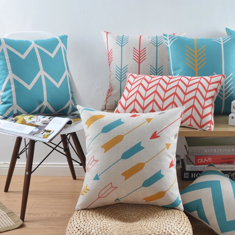 Красочные геометрические подушки декоративные диванные автомобильные для
