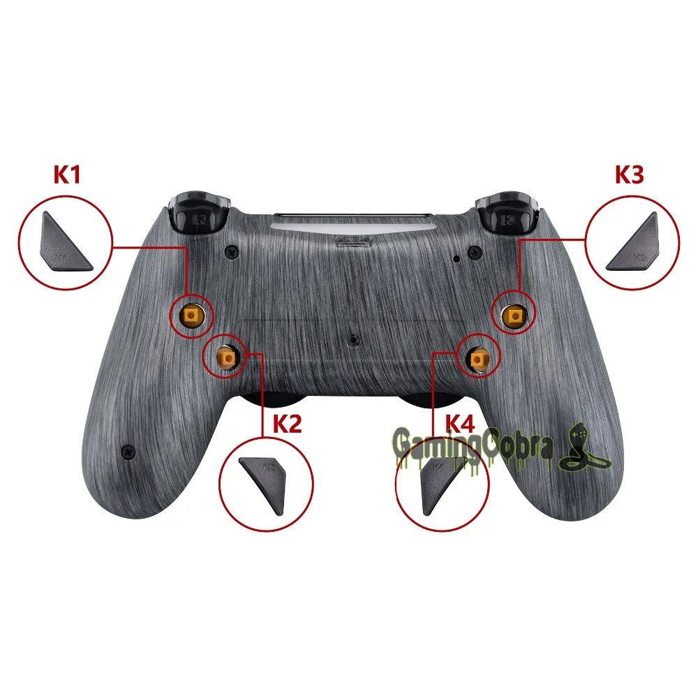 Матовый серебристый рассвет программируемый Remap комплект для PS4 тонкий поляризационный фильтр Pro контроллер JDM 040/050/055 w/изготовленные на заказ задняя крышка в виде ракушки и 4 и пуговицами на спине