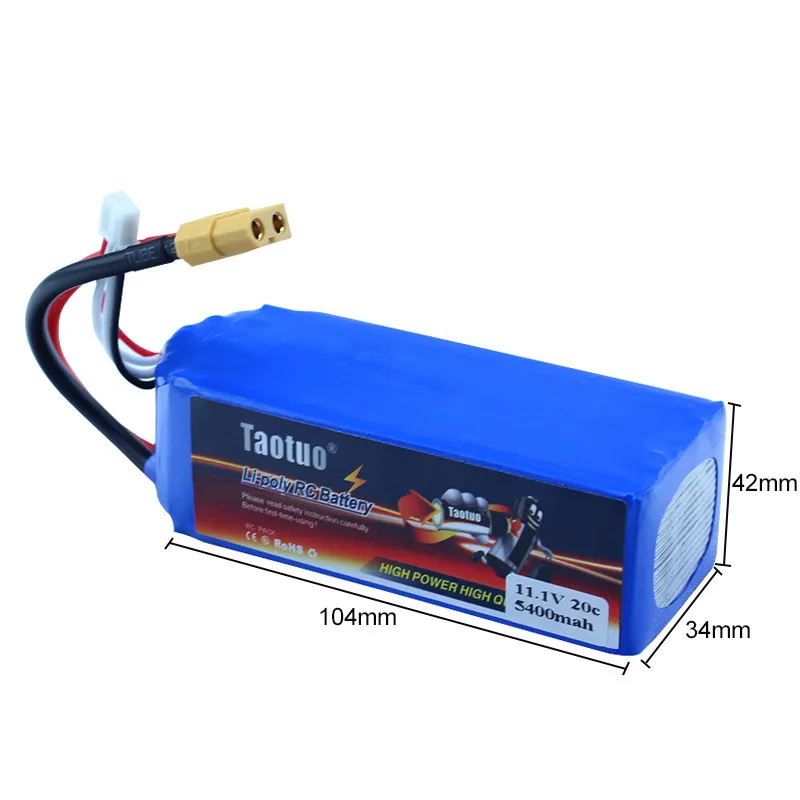 Бесплатная доставка 11 1 В 5400 мАч 3S 20C XT60 Taotuo Lipo аккумулятор для V303 V393 X380