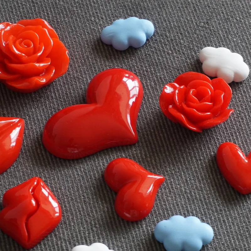 Красные сердечки магнит на холодильник в форме цветка аксессуары для