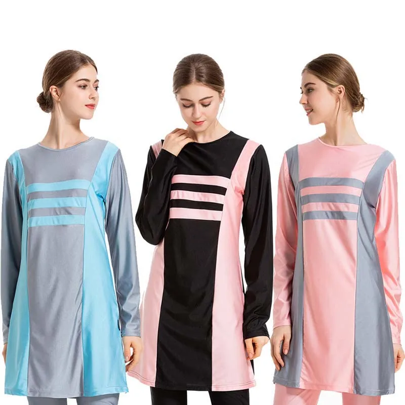 BAILUNMA Burkinis мусульманский купальный костюм для женщин, скромный купальный костюм, исламский купальный костюм с длинным рукавом, полный Чехол, костюм для плавания для женщин