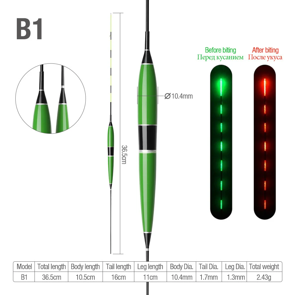 B1 No battery DONQL умный поплавок для рыбалки с изменением цвета, сигнализатор укуса, приманка для рыбы, светодиодный светильник, люминесцентная светящаяся электронная палка для поплавок - Цвет: B1 No battery