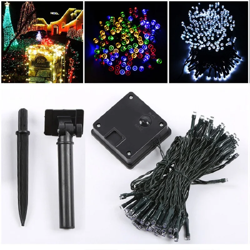 100LED солнечная гирлянда, сказочные огни, водонепроницаемые, Рождественская солнечная энергия, 2 режима, огни для украшения сада, наружное освещение