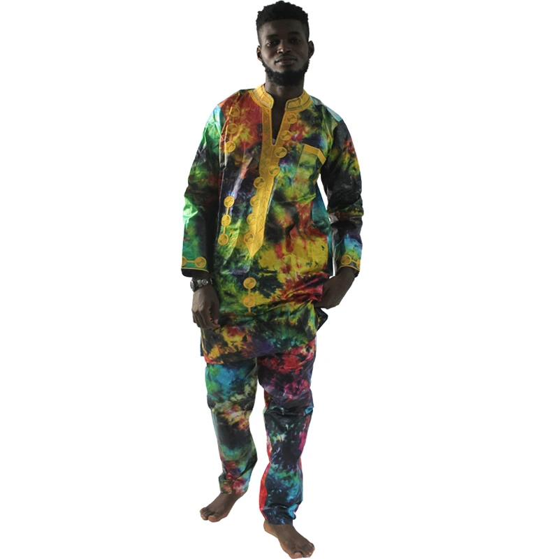 

MD african suits for men traditional african print cotton clothes tops and pants sets african men clothing set 2021 men's outfit