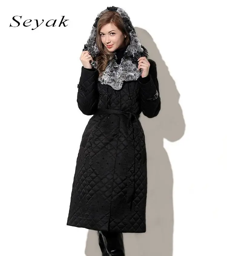 Теплое пальто для Для женщин seyak новая зима 2017 Высокое качество Женские Теплая