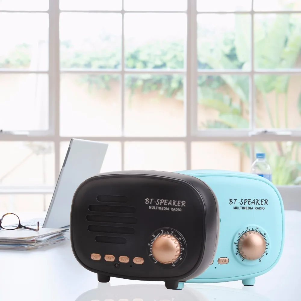 FATMOON Q108 Bluetooth Динамик мини Портативный Беспроводной Саундбар Винтаж fm Радио mp3