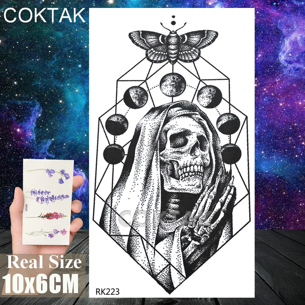 CRK223 Морская жизнь, Временные татуировки, акварельные медузы, бумага для мужчин, женщин, детей, Переводные татуировки, поддельные боди-арт, флеш-тату - Цвет: CRK223