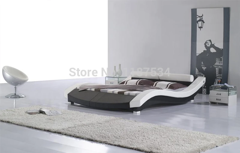 

C302 PU+PVC modern soft bed leather soft bed large size bed