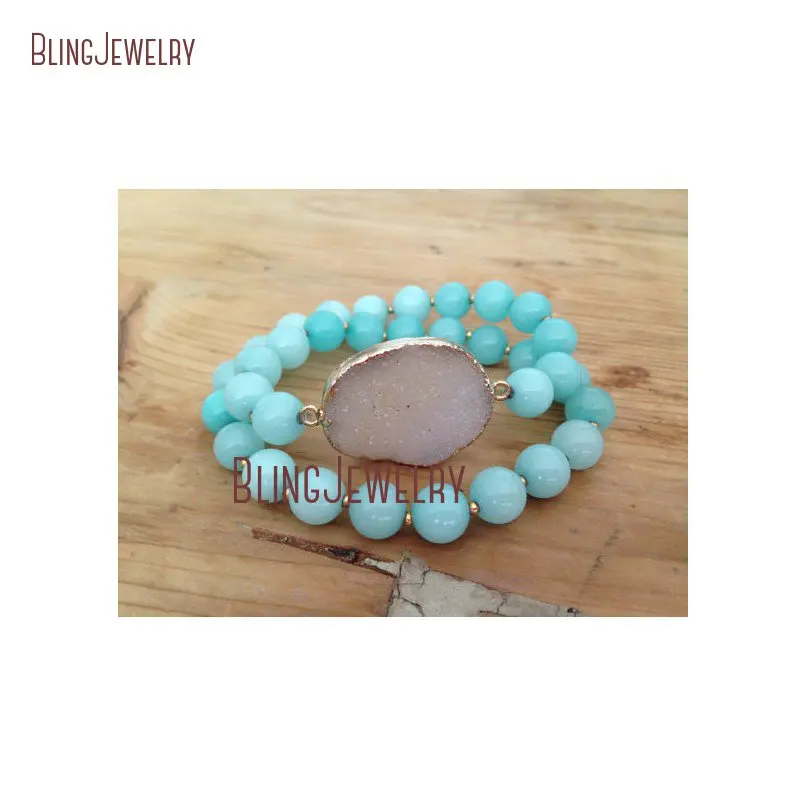 

Женские браслеты с шармами, браслет с бусинами Amazonite BM22728