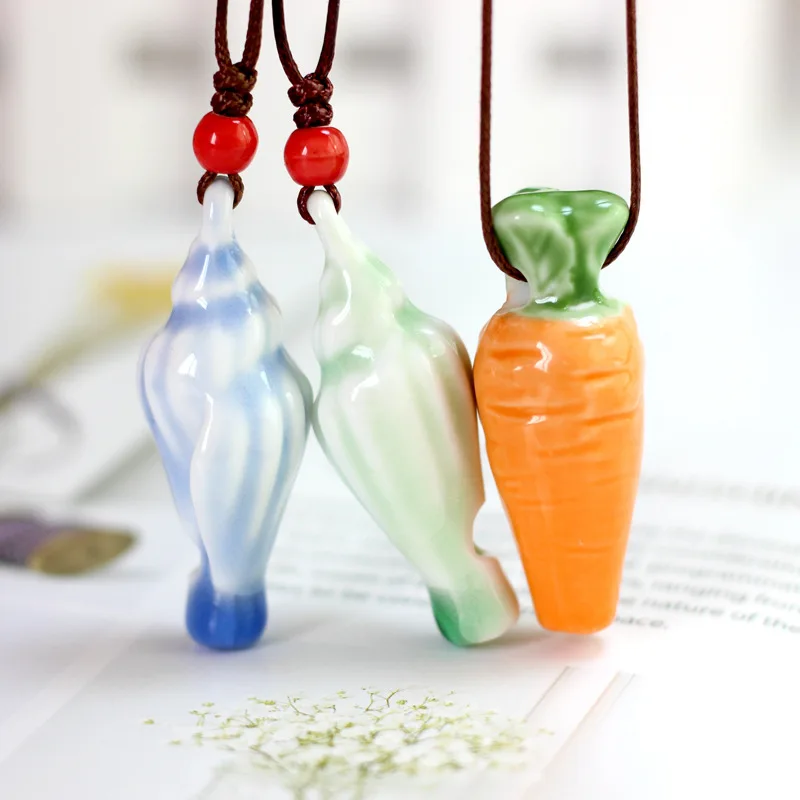 Lidavi богемная Керамика ручной работы в форме листа свисток Красные ожерелья с