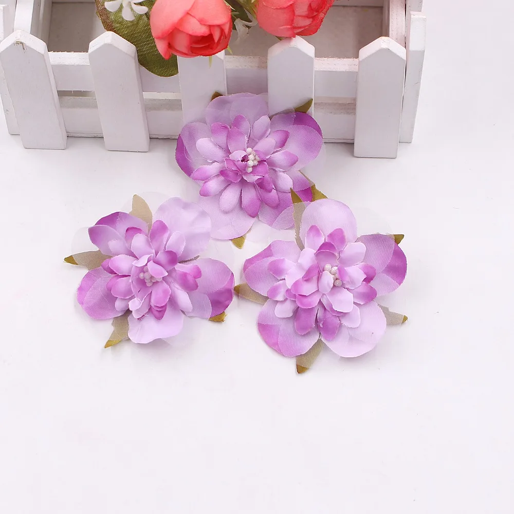 purple 10 шт. 6 см шелк искусственный цветок вишни свадебные декоративные ручной работы цветок DIY орех шляпа столовые приборы украшения Ремесло поддельные цветы - Цвет: purple