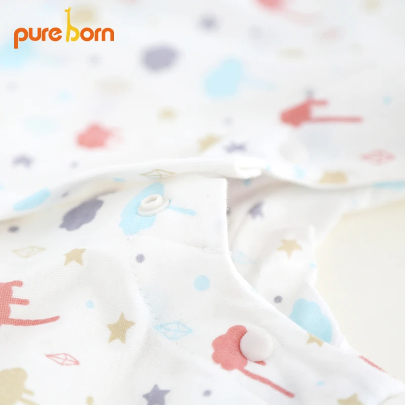 Pureborn детские комбинезоны летние Одежда для маленьких девочек новорожденных с