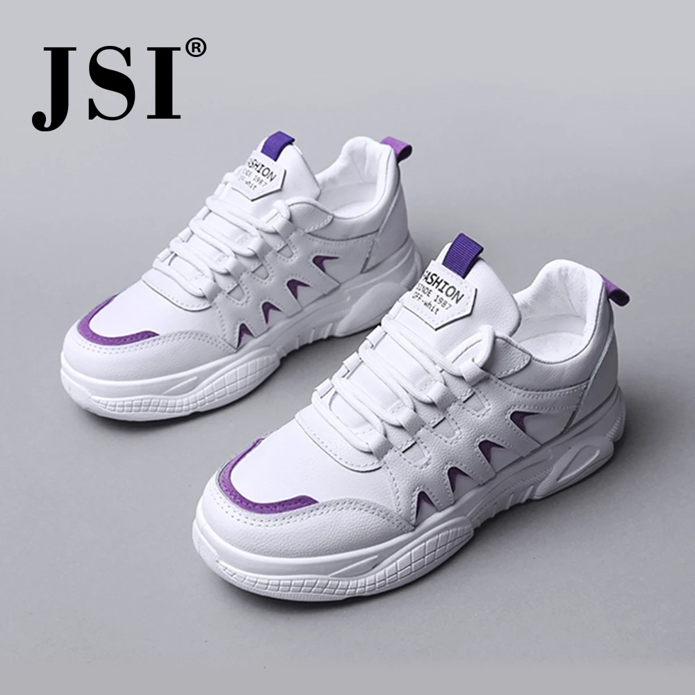 JSI/Новые Модные Женские Кроссовки из Натуральной Кожи Разноцветные Туфли с Круглым Носком Шнурочки Удобные Ботинки Сезон Весна-осень Женские Стильные Белые Кроссовки на Плоской Подошве JO156