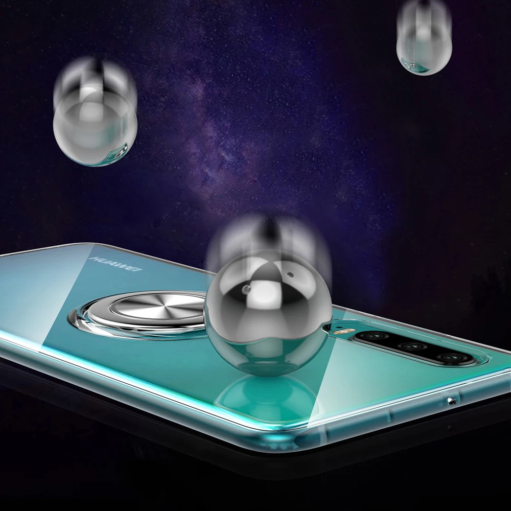 Чехол с магнитным кольцом держателем для Huawei P20 P30 Mate 20 Lite Honor 8X 10 мягкий