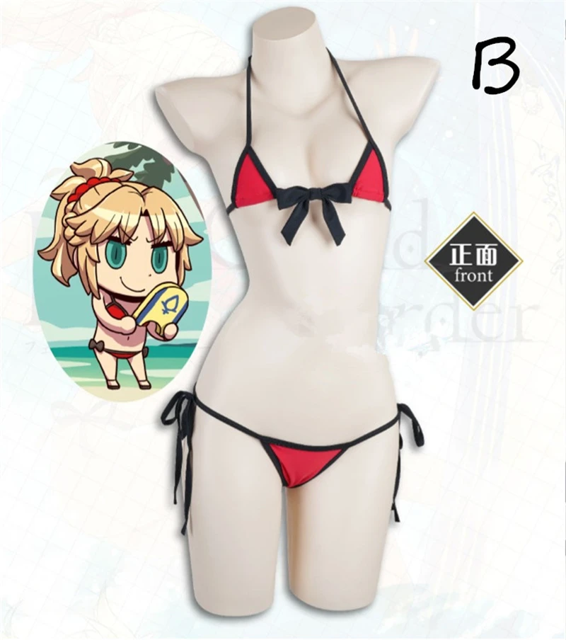 Fate/Apocrypha FGO Косплей Мордред красный саблей костюм для косплея купальники бикини