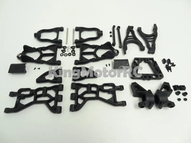 

King Motor Upgraded Black Nylon Suspension Arms & Parts Kit Fits HPI Baja 5B 5T