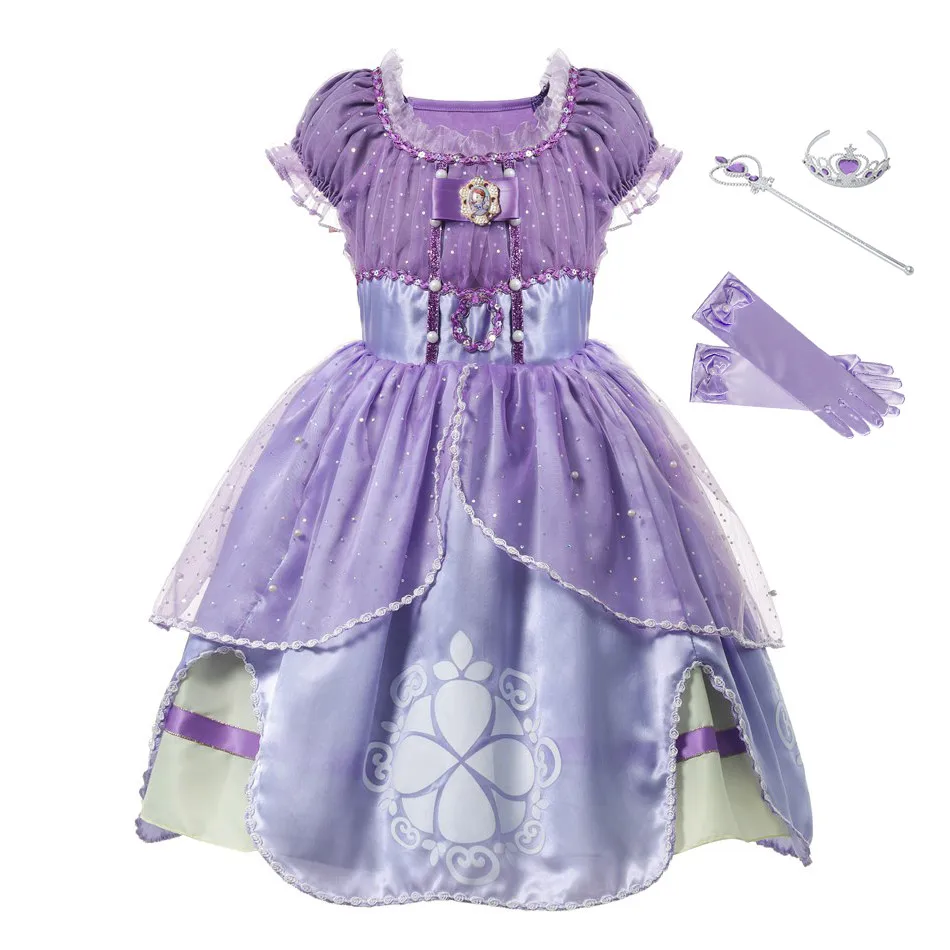 Sofia Dress B Set PaMaBa девушки платье принцессы Елены лето без рукавов мультфильм Elena of Avalor принцесса день рождения платья для девочек Фэнтези Elena костюм - Цвет: Sofia Dress B Set