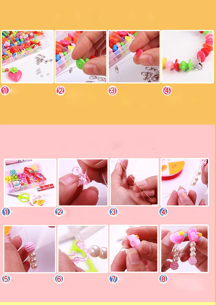 Детские креативные DIY бусины игрушка со всем набором аксессуаров/Дети Девочки ручной работы художественные Развивающие игрушки для рукоделия для подарков и подарков